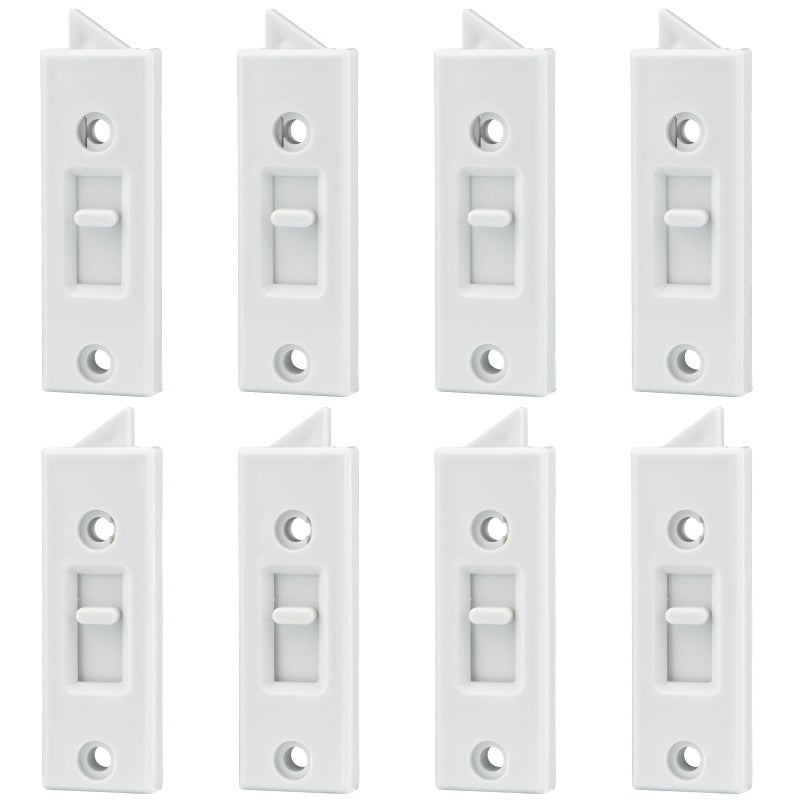 JPKTA 8 Pcs Window Latch Locks Spring Loaded Window Tilt Latch Replacement Part by JPKTA,Vinyl Plastic Construction,Window Parts and Hardware 2 Inch Hole Center Spacing Sliding Lock White - Image 1